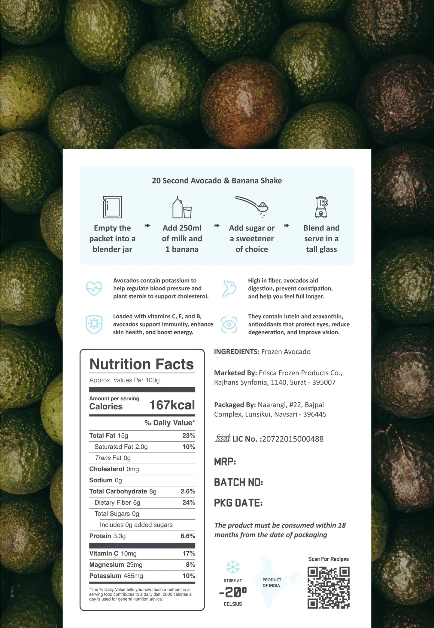 Frozen Avocados